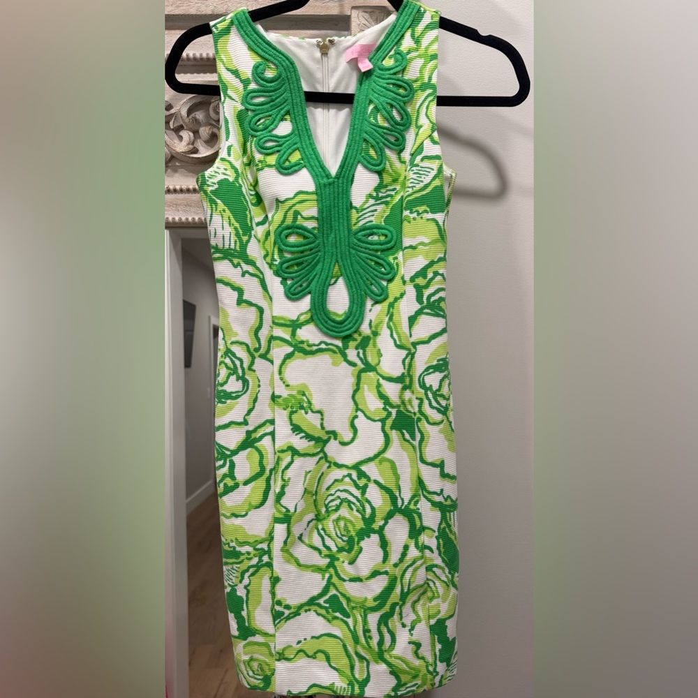 Lilly Pulitzer Green and White Floral Dress